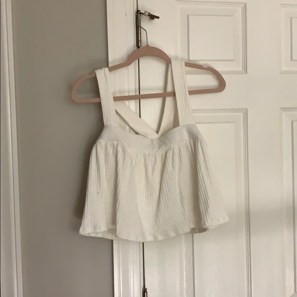 creme flows crop top